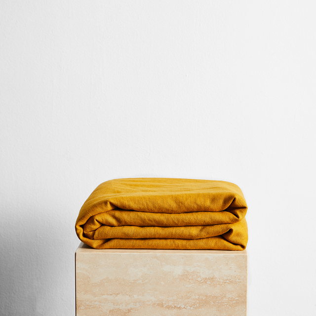 Turmeric 100% French Flax Linen Throw