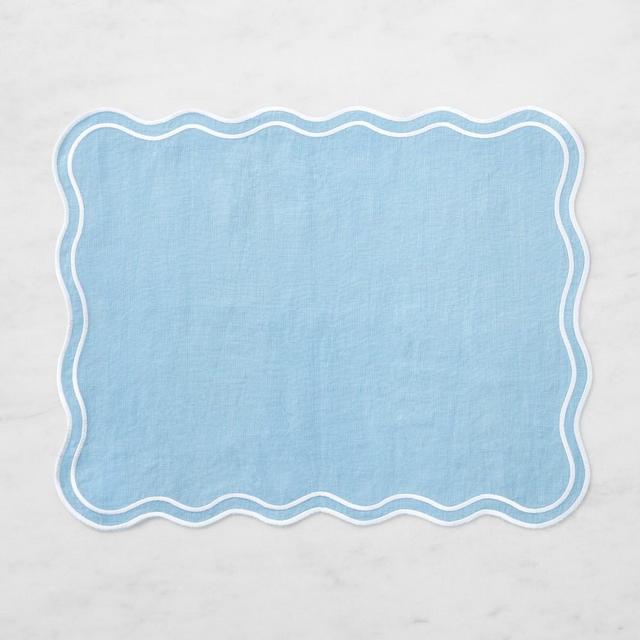 AERIN Scalloped Placemats, Set of 4, Blue