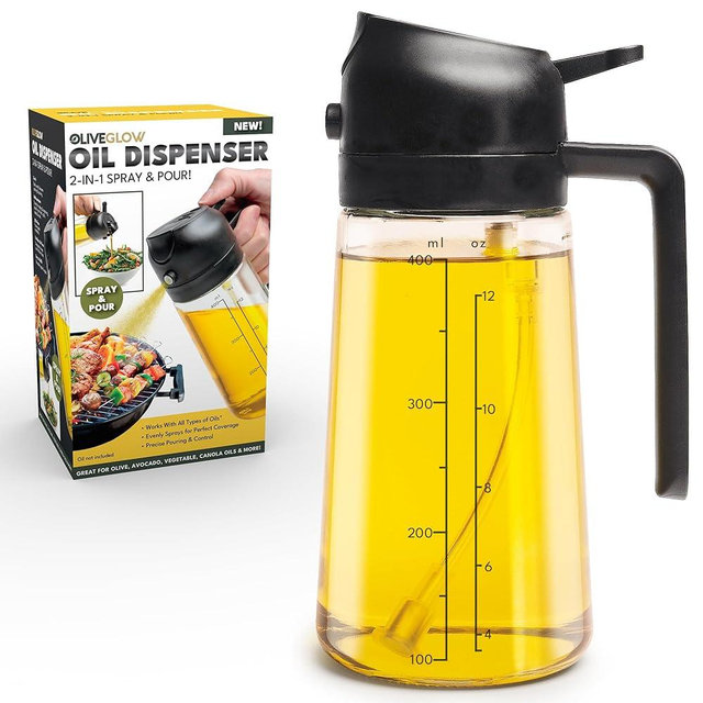 Ontel OliveGlow Oil Dispenser 2-in-1 Spray & Pour