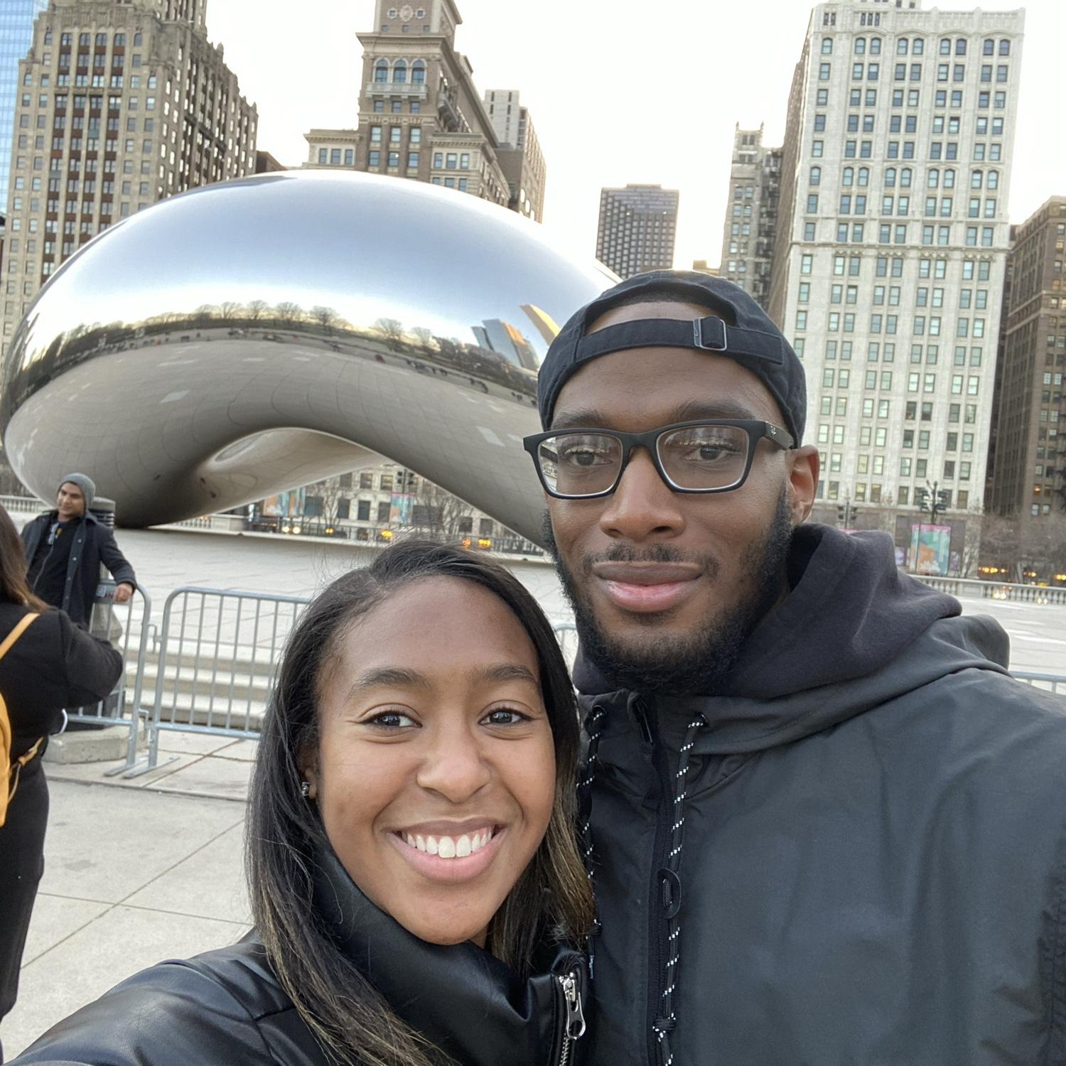 4/2021- Downtown Chicago in front of the Bean