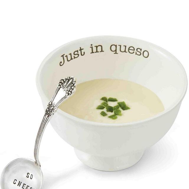 Mud PieJust In Queso Ceramic & Silver 2-Piece Dip Set