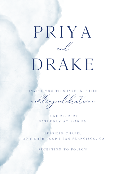 Altavilla Portrait | Dark Royal | Zola Wedding Invitations