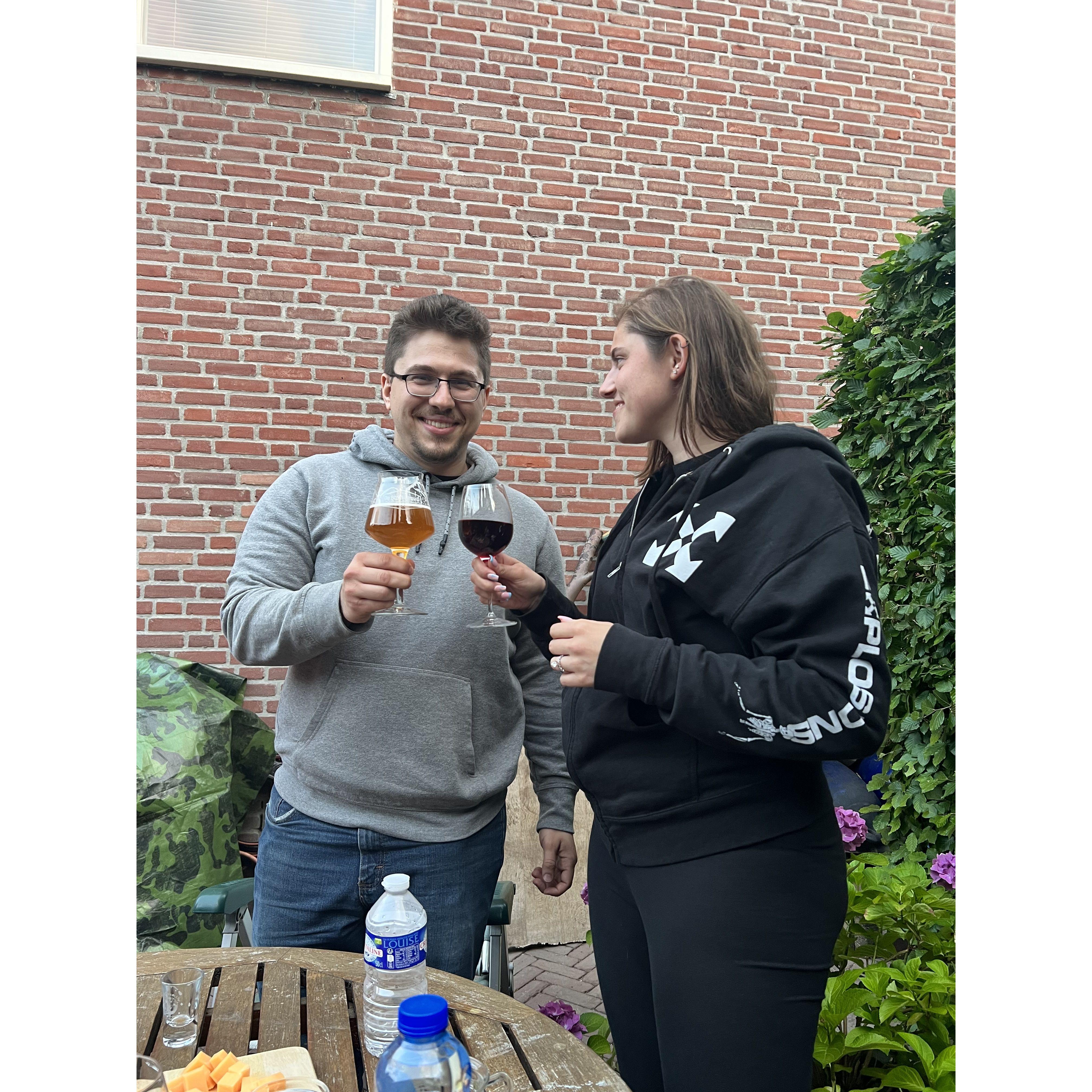 Cheers to being engaged.