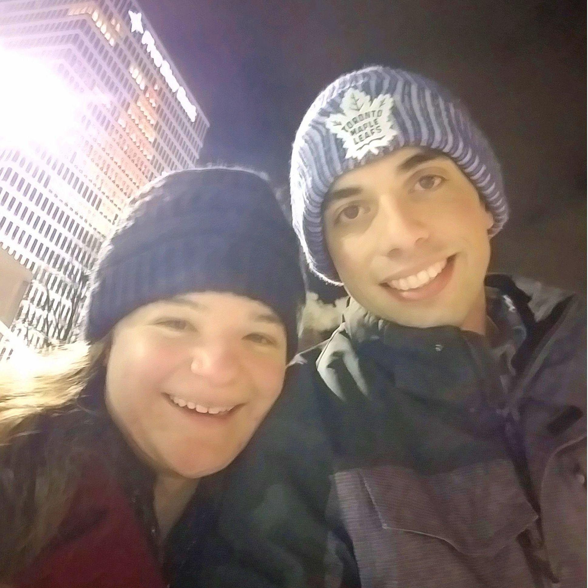 Trying to keep up with Eric ice skating!
