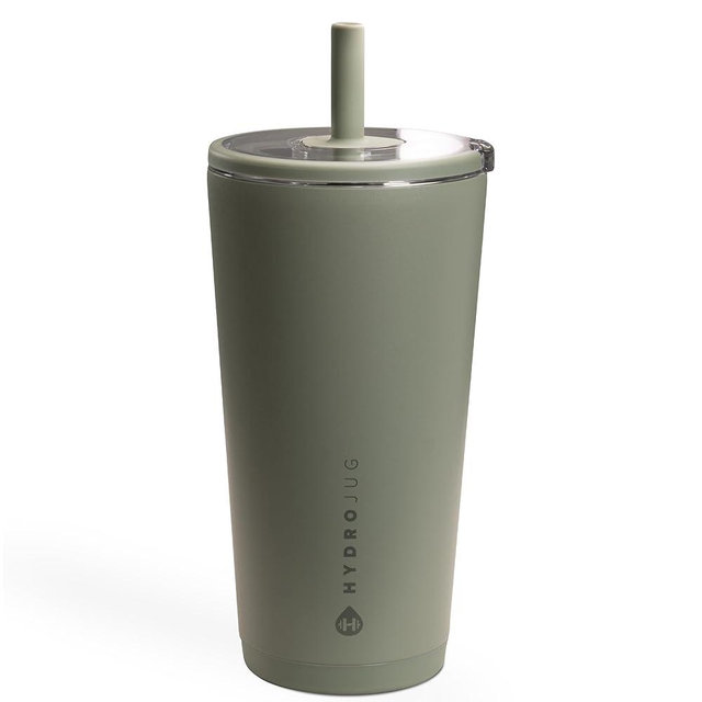HydroJug Everyday Tumbler 20 oz – Ceramic-Lined Insulated Tumbler with Straw and Soft-Touch Lid, Cup Holder Friendly, Double-Wall Vacuum Insulation, Reusable Travel Cup – Courtyard