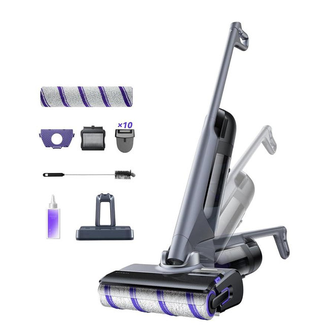 NARWAL S30 Pro Wet Dry Vacuum Cleaner with 20000Pa Suction, Cordless Vacuum Mop for Hard Floors, Tangle-Free Hair-Cutting, 180° Lie Flat, 194°F Self-Cleaning, Disposable Waste Bag, Edge Cleaning