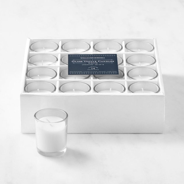 Filled Votives, Set of 16, White