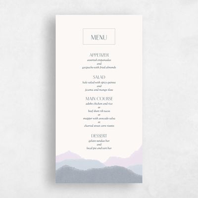 Lavender, Purple Wedding Menu - Lysander