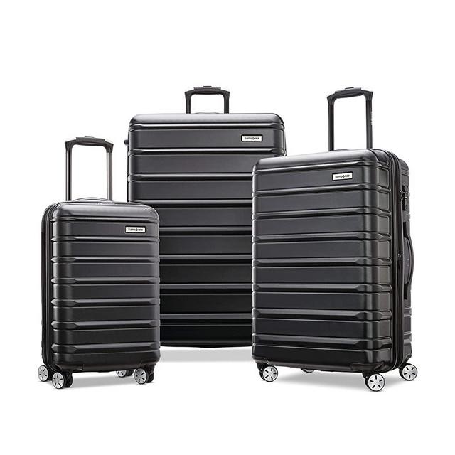 Samsonite Omni 2 Hardside Expandable Luggage with Spinner Wheels, Midnight Black, 3-Piece Set (20/24/28)