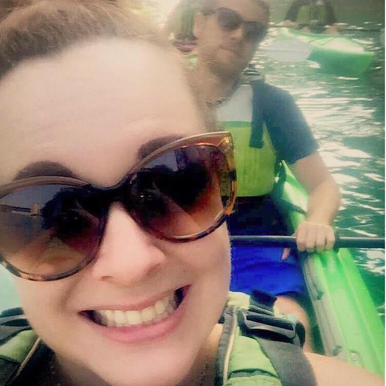 Our first and last attempt at couple's kayaking. We will from now on get our own kayaks.