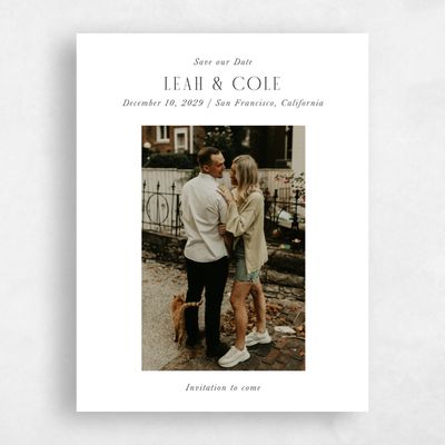 White Wedding Save the Date - Glen Photo