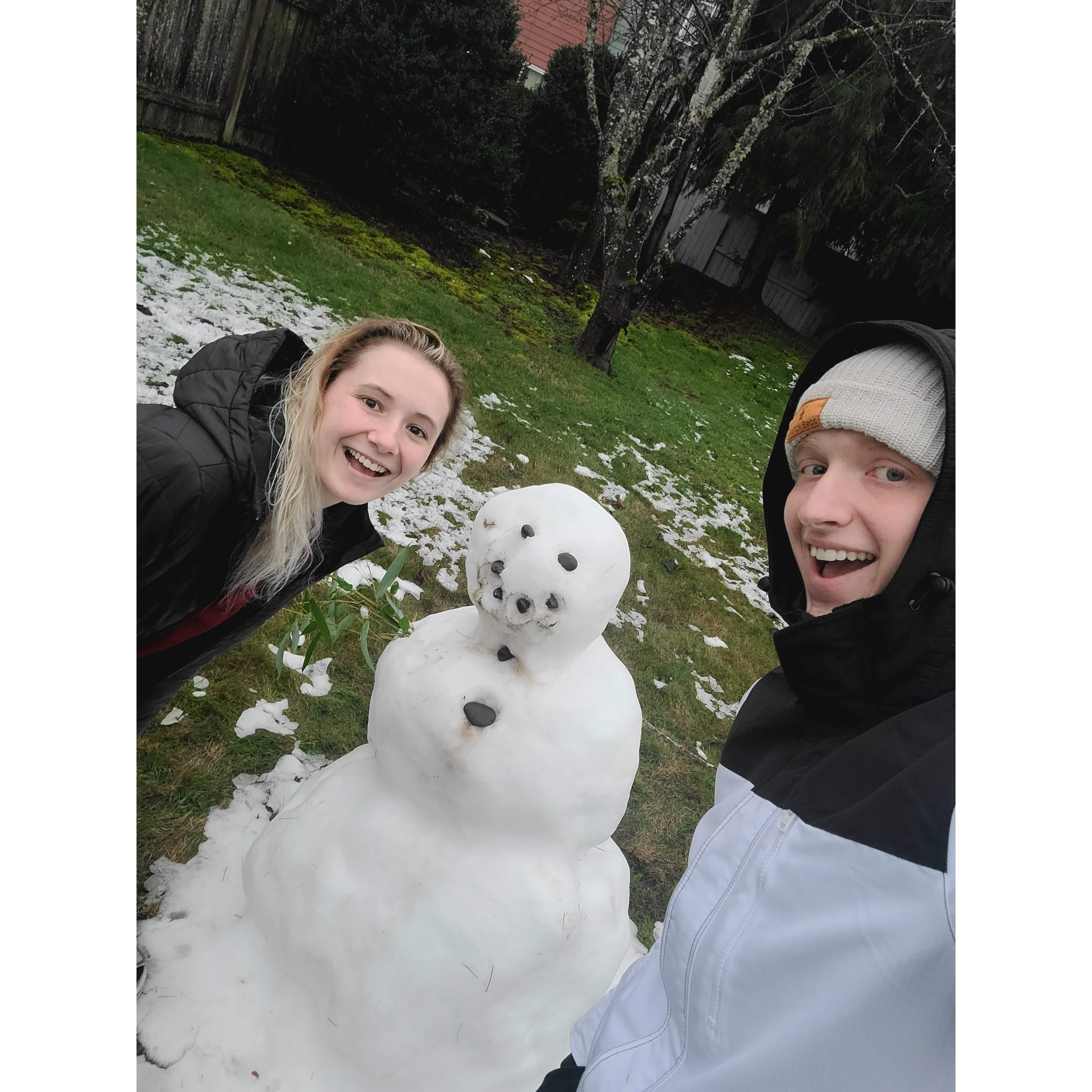 Our first snowman!