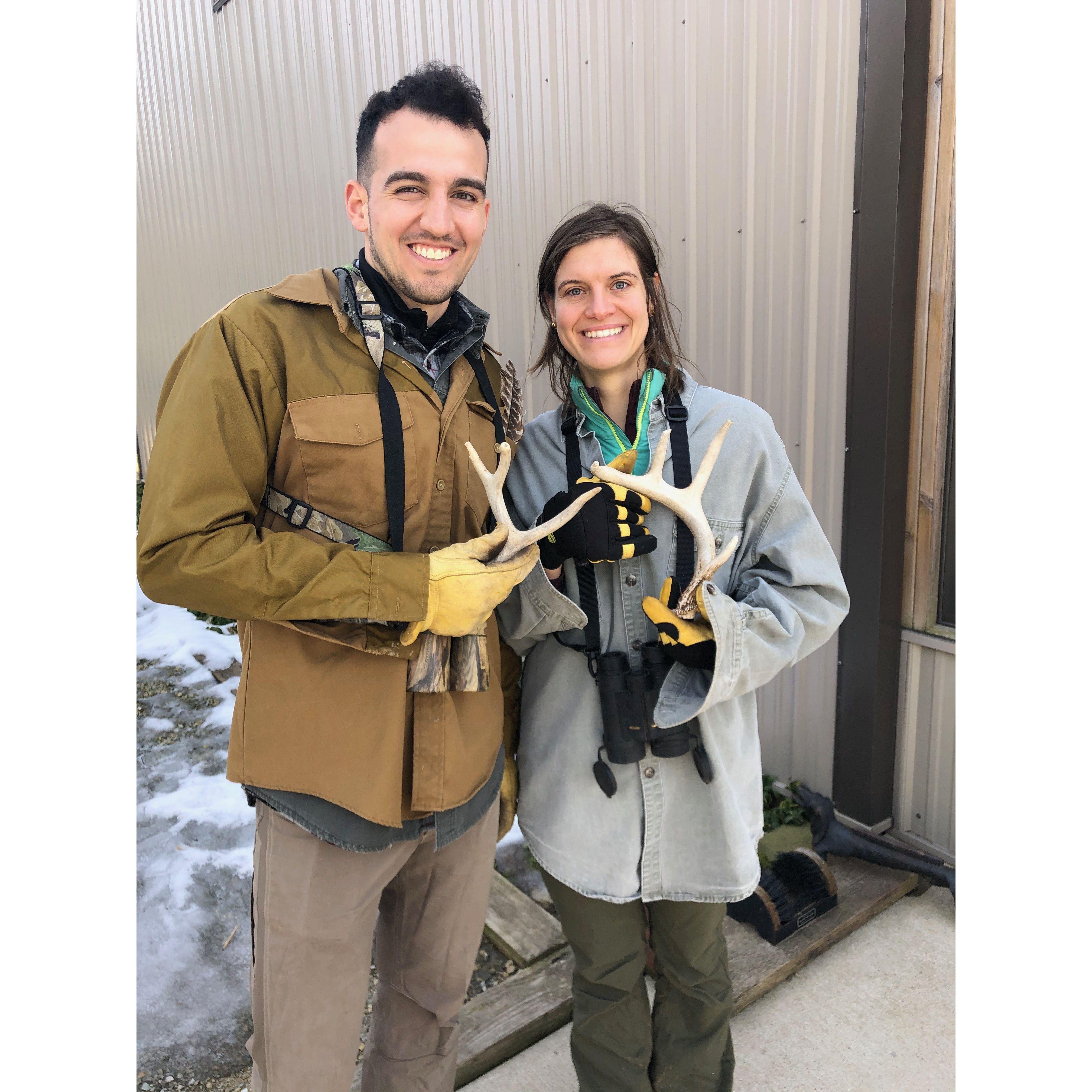 The spoils of the annual Nelms cabin shed hunt. 

A full winter day searching for deer antlers shed by the bucks. 

We are Midwesterners.