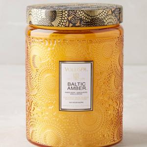 Limited Edition Voluspa Cut Glass Jar Candle - BALTIC AMBER