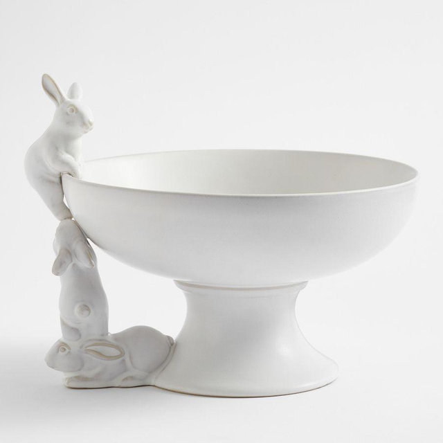 Rustic Bunny Handcrafted Stoneware Serve Bowl