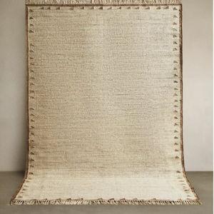 JUTE AND COTTON AREA RUG WITH FRINGING