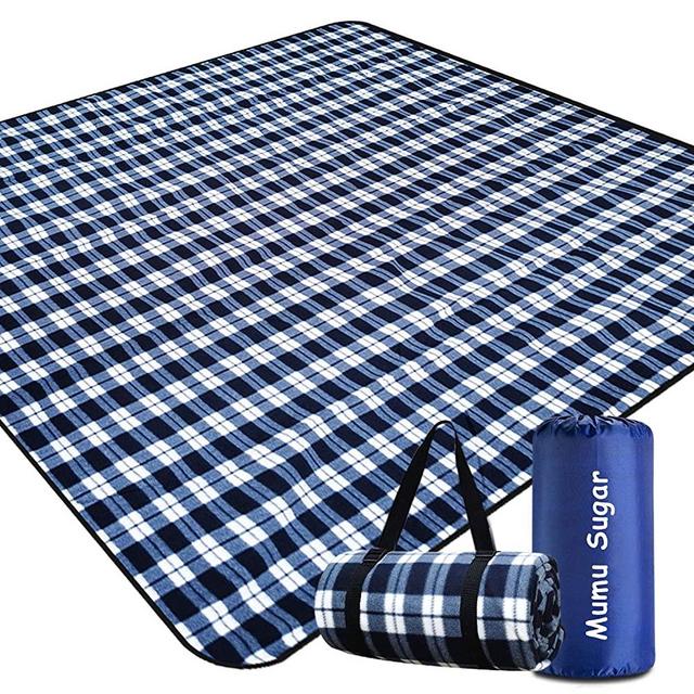 Mumu Sugar Outdoor Picnic Blanket,Extra Large Picnic Blanket 80"x80" with 3 Layers Material,Waterproof Foldable Picnic Outdoor Blanket Picnic Mat for Camping Beach Park Family Concerts Fireworks