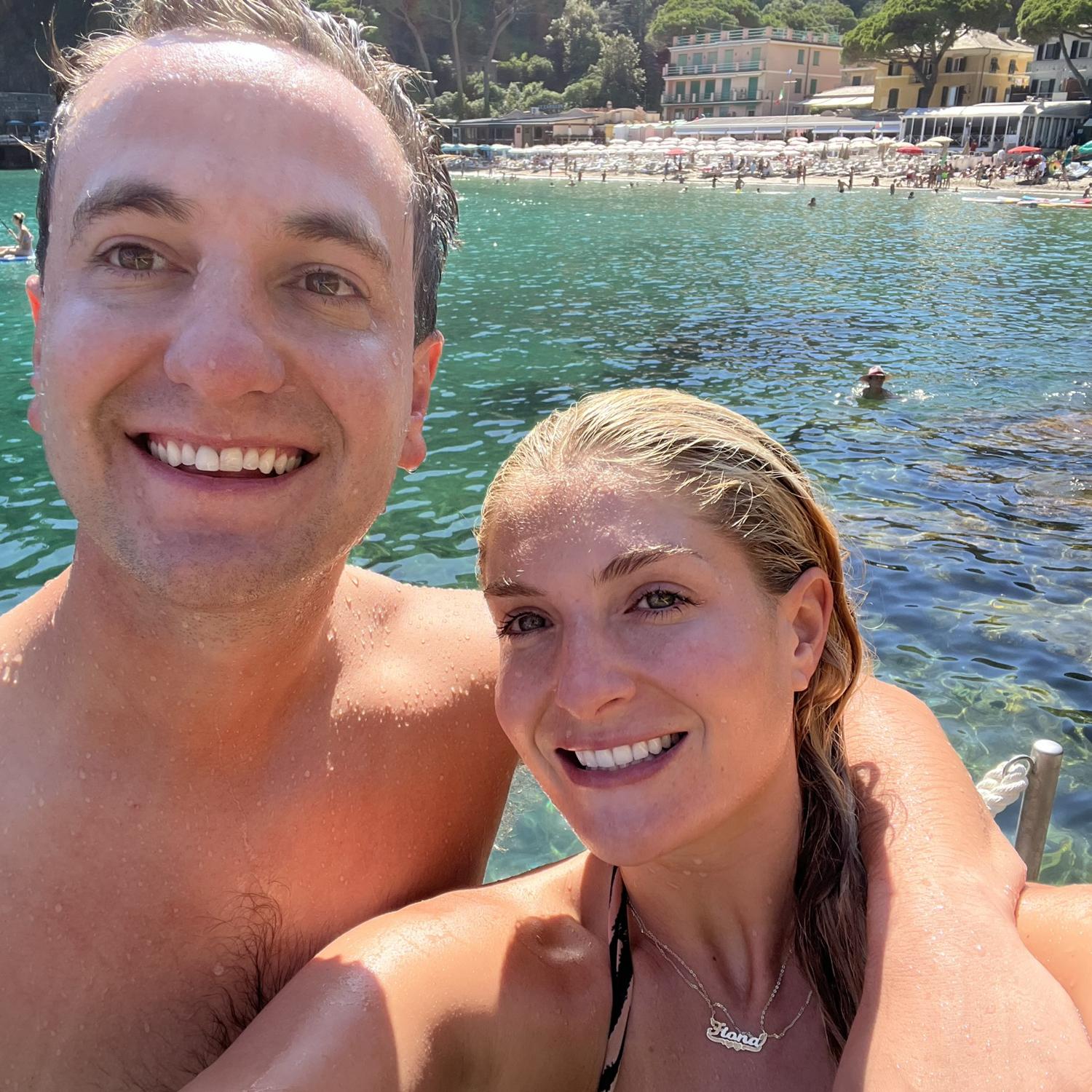 Our first time to Italy together! We found the most perfect beach, Paraggi