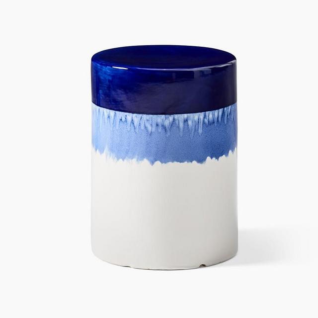 Zoe Ceramic Side Table Cobalt Blue Reactive Glaze Side Table