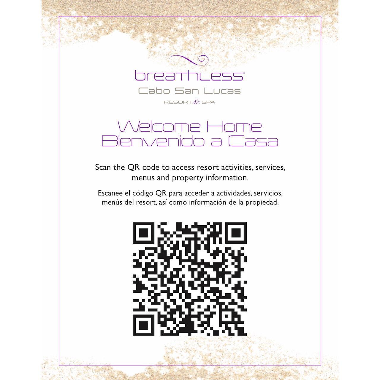 Scan this to download the Breathless Hotel App.