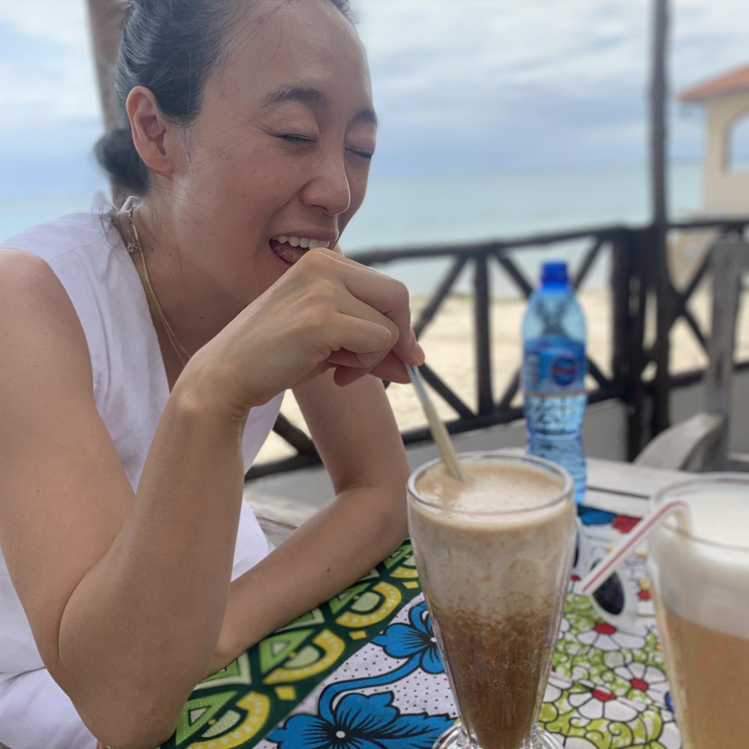 ...testing a sour tamarind drink...