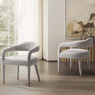 Aspen Modern Tweed Dining Armchair, Set of 2