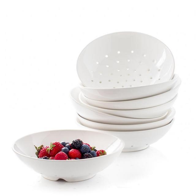 Hudson Grace White Ceramic Berry Bowl