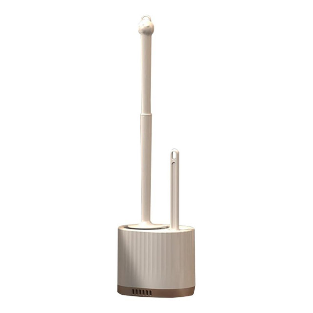 ZYLEDW 2 in 1 Toilet Bowl Brush Plunger Set,Toilet Brush and Holder Set Toilet Bowl Brush with Tweezers Long Handle,Ventilation Slots Base,Toilet Cleaner Brush for Bathroom Deep Cleaning