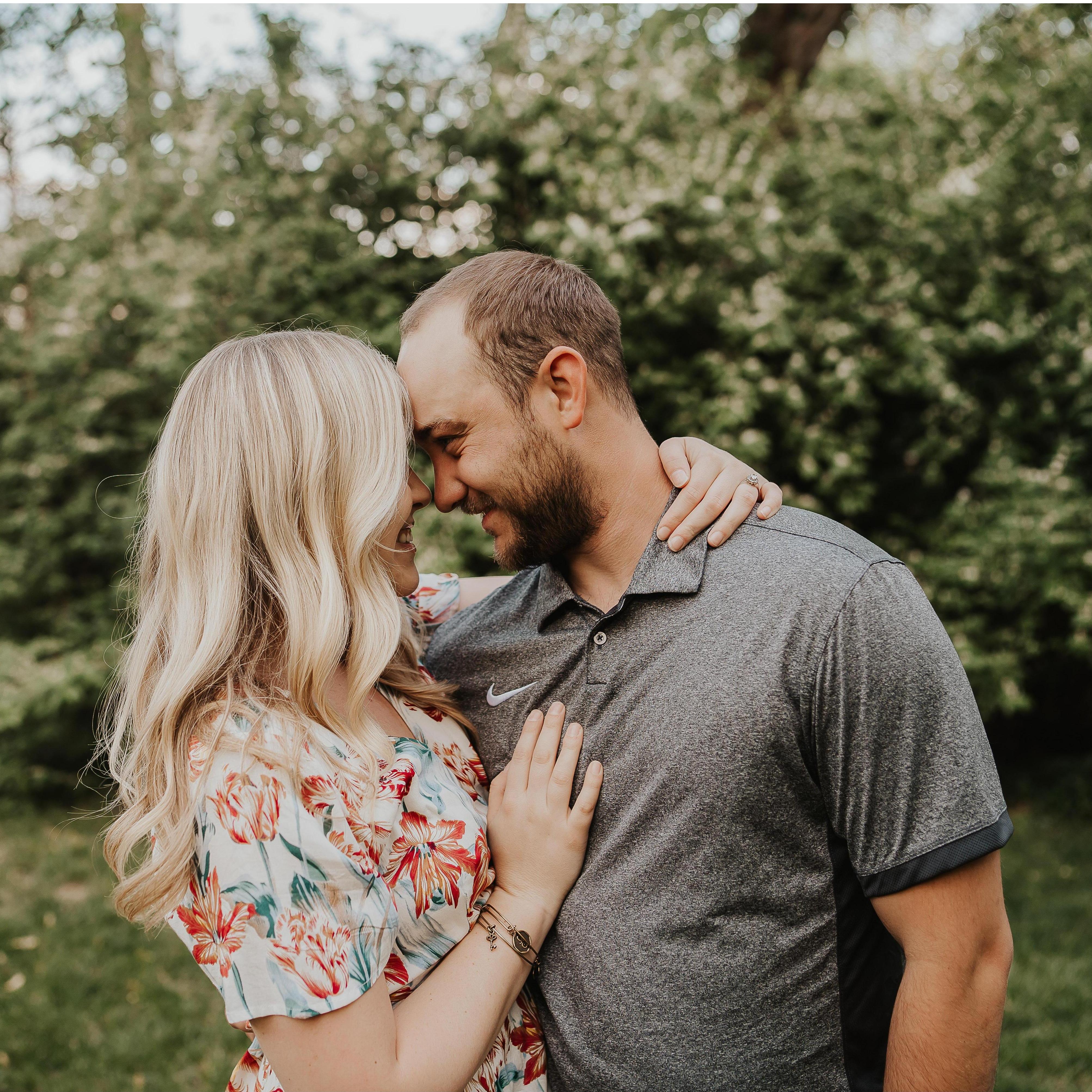 Celebrated "1-year until we do!" with a backyard photoshoot!
