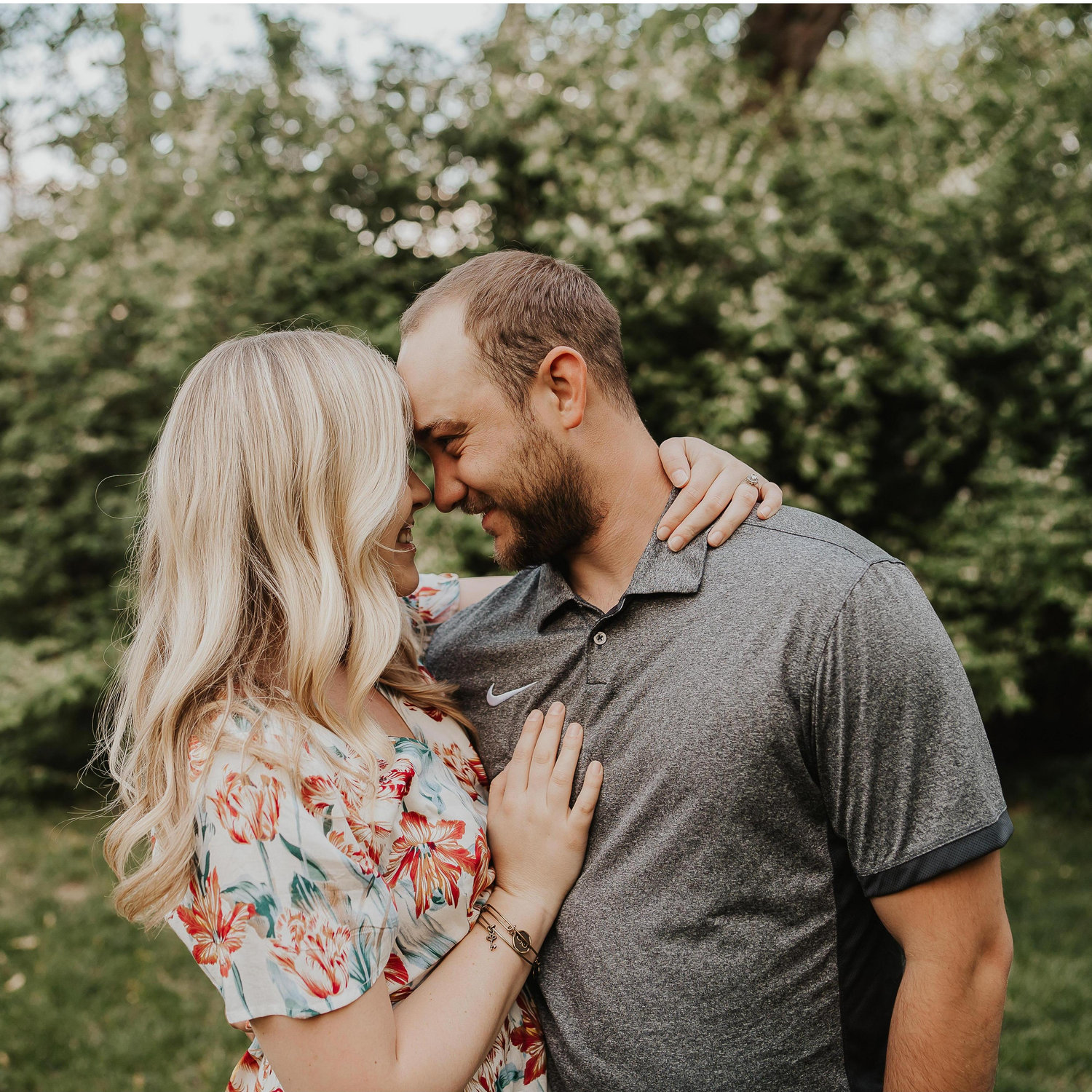 Celebrated "1-year until we do!" with a backyard photoshoot!
