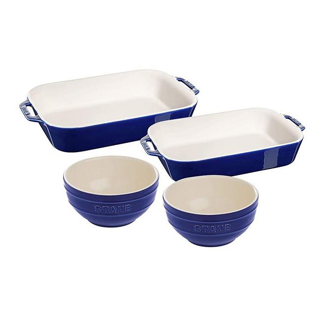 Staub Ceramic bakeware Set, 4-pc, Dark Blue