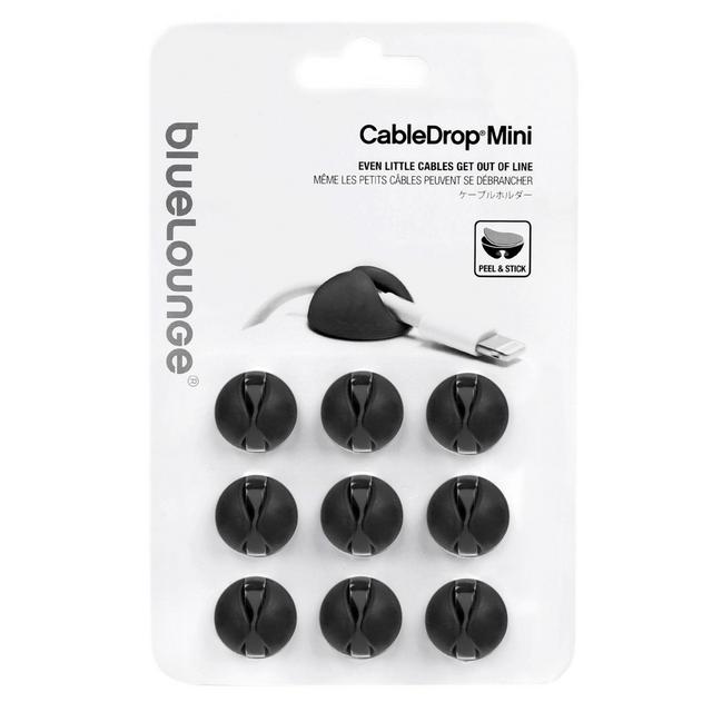 9-Pack CableDrop Mini Cable Holders in Black