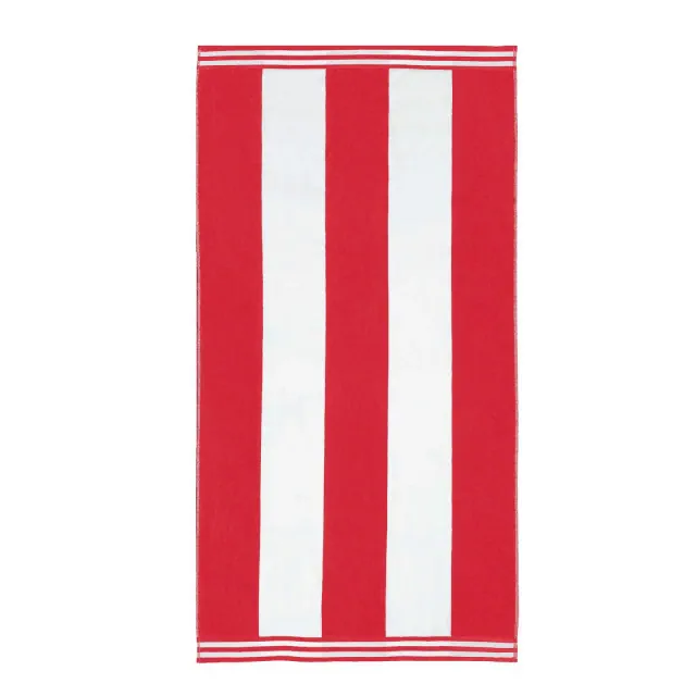 Cotton Cabana Stripe Oversized Beach Towel, Red - Blue Nile Mills