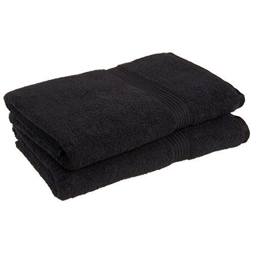 Superior 100% Egyptian Cotton Solid Bath Sheet Set, Black, 2-Piece