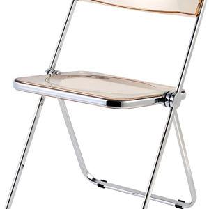 Contemporary Style Folding Armless Side Chair- Amber