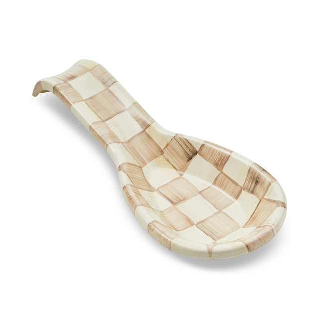 Mackenzie-Childs Mocha Check Spoon Rest