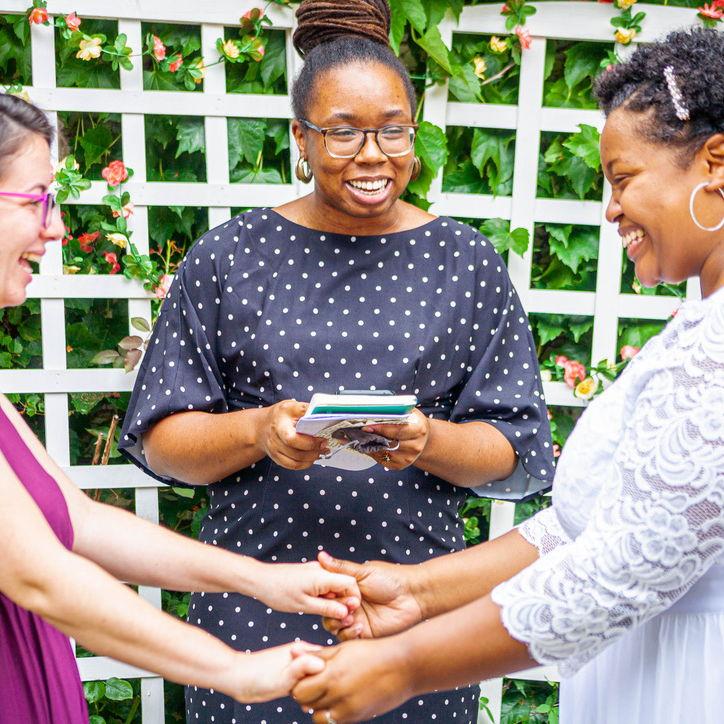 Us exchanging our vows