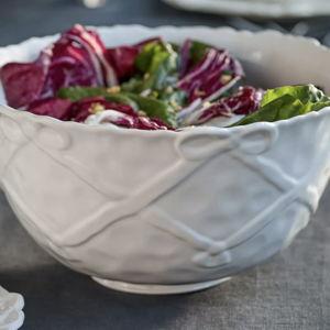WHITE Benedita Bow Ceramic Stoneware Serve Bowl