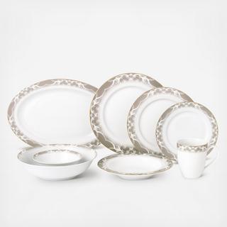 Lorren Home 50-Piece New Bone China Cashmere Dinnerware Set, Service for 8