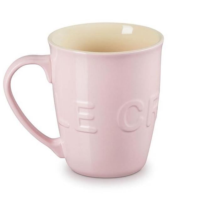Le Creuset Stoneware Extra-Large Logo Coffee Mug, 20oz., Chiffon Pink