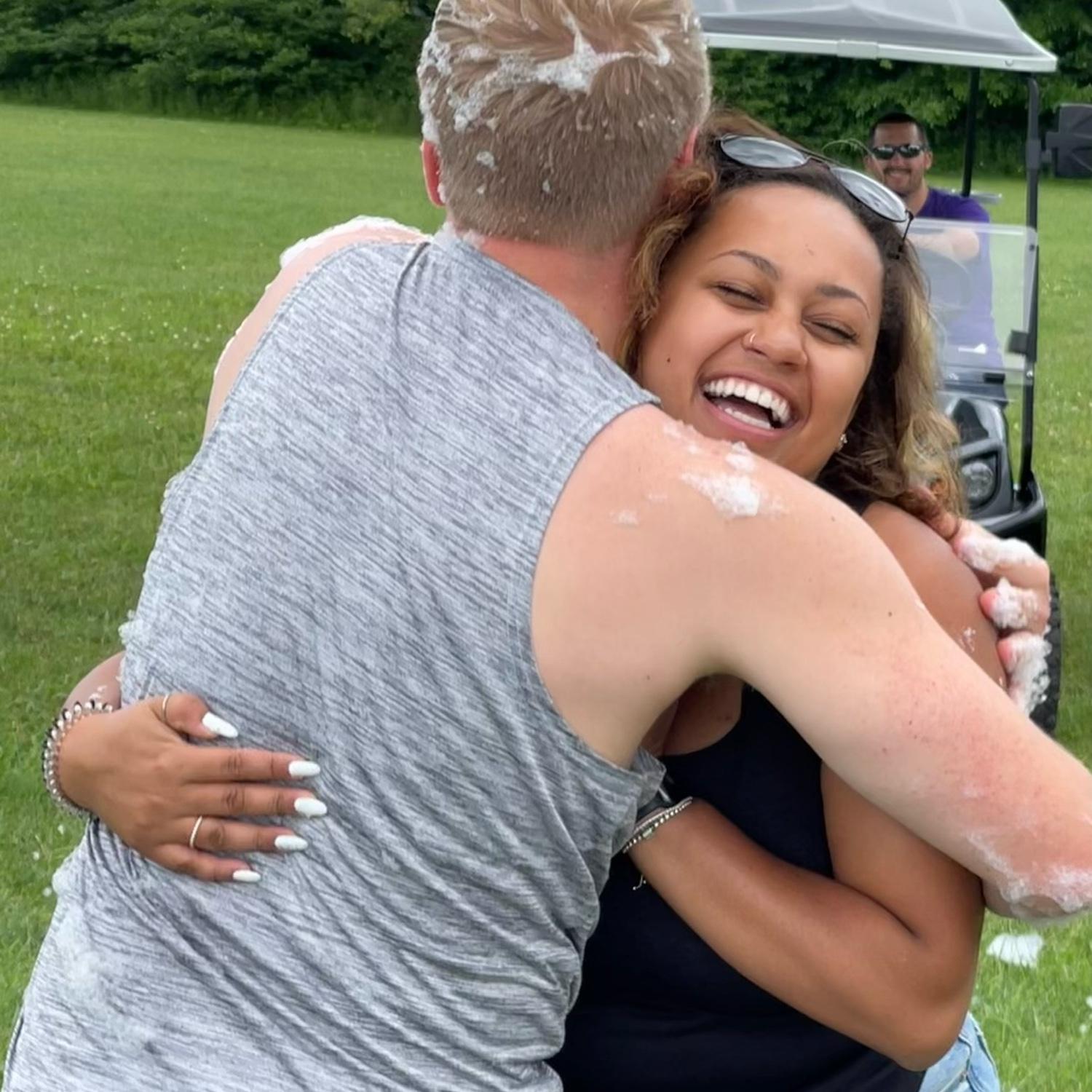 Jaz's first time to camp! Jacob had to run through the foam party!
June 2022