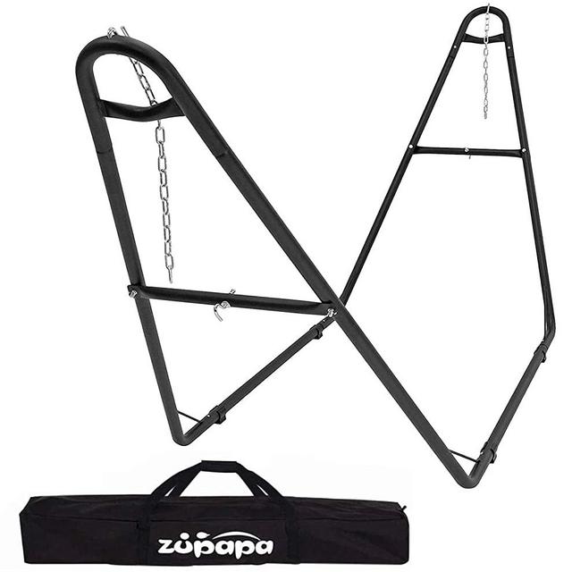 Zupapa 2 Person Steel Hammock Stand 500 lb Capacity, Portable Hammock Frame Stand Heavy Duty for 9 to 14ft Hammocks, Carry Bag Included