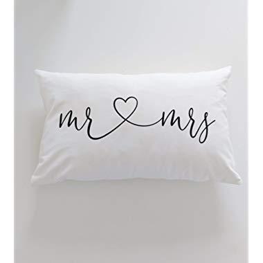 Lumbar Pillow Mr and Mrs Pillow Cover Bedroom Decor Master Bedroom Throw Pillow with Words Quotes