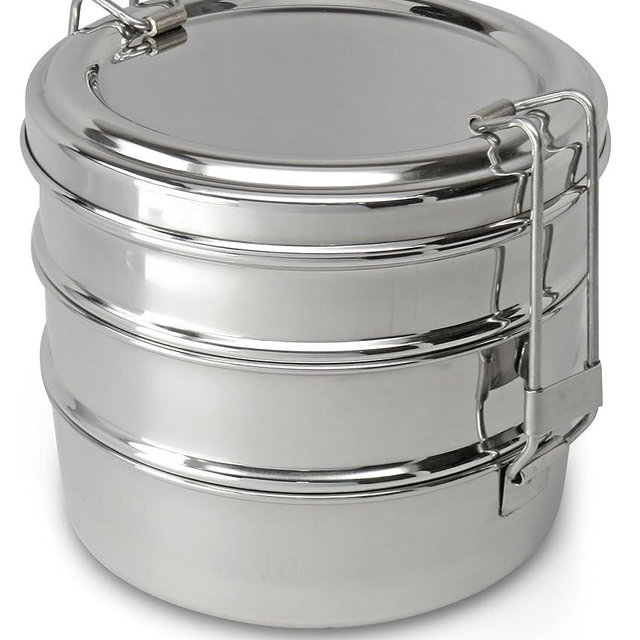 Lifestyle Block Stainless Steel Tripple Stacking 3 Tier Tiffin Lunch Box