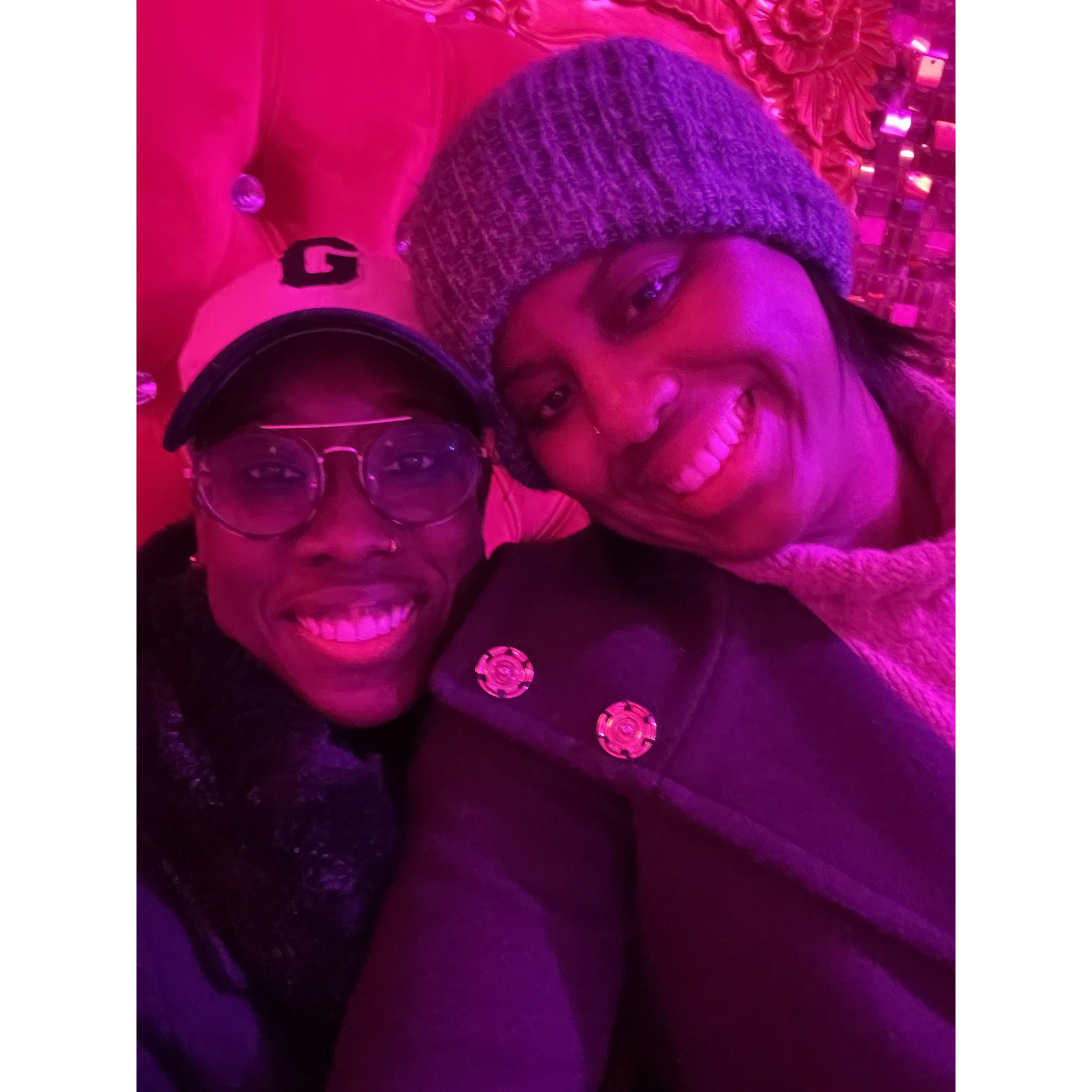 Our early Valentines Day celebration before Ohemaa headed off to Ghana