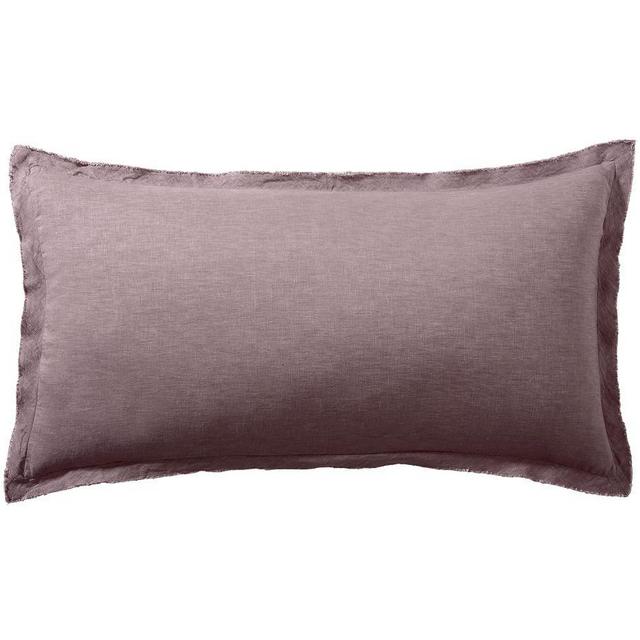 Fig Belgian Flax Linen Double Flange King Shams, Set of 2