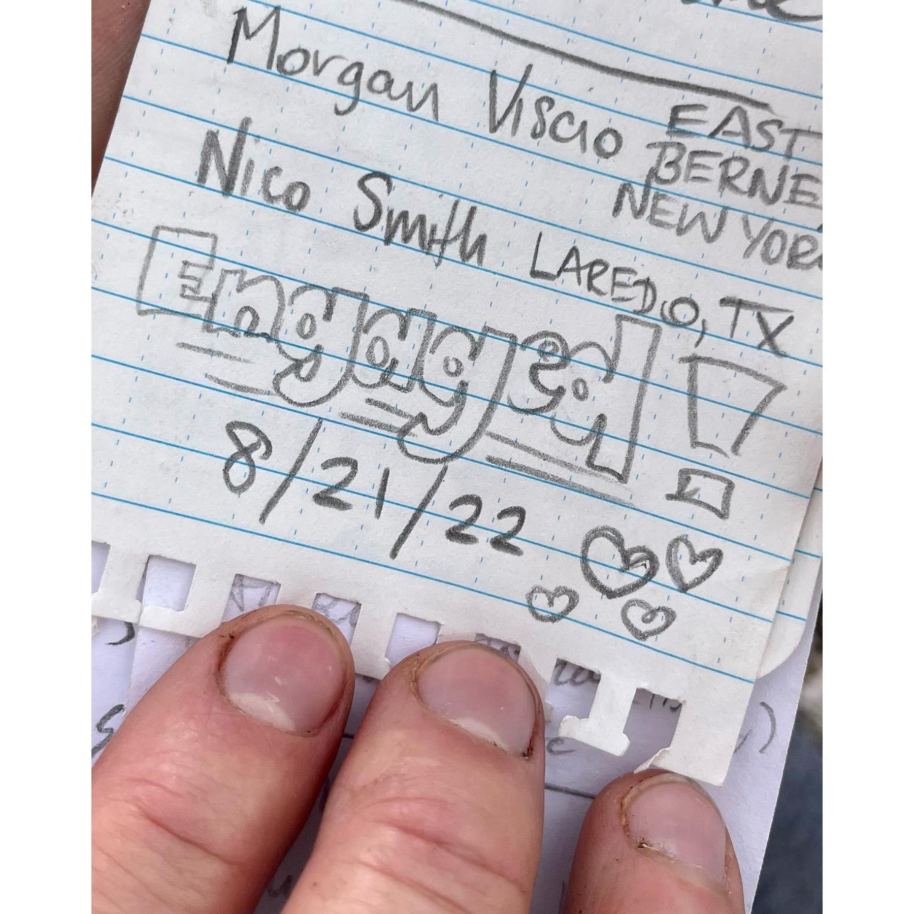 Message left at Pagosa Peak summit