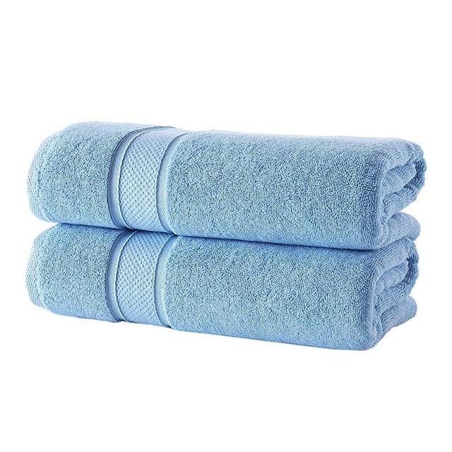 Nova Luxury Linen - Hotel Quality Turkish Towel Set for Bathroom (2 Pcs Bath Towel Set, Sky Blue)