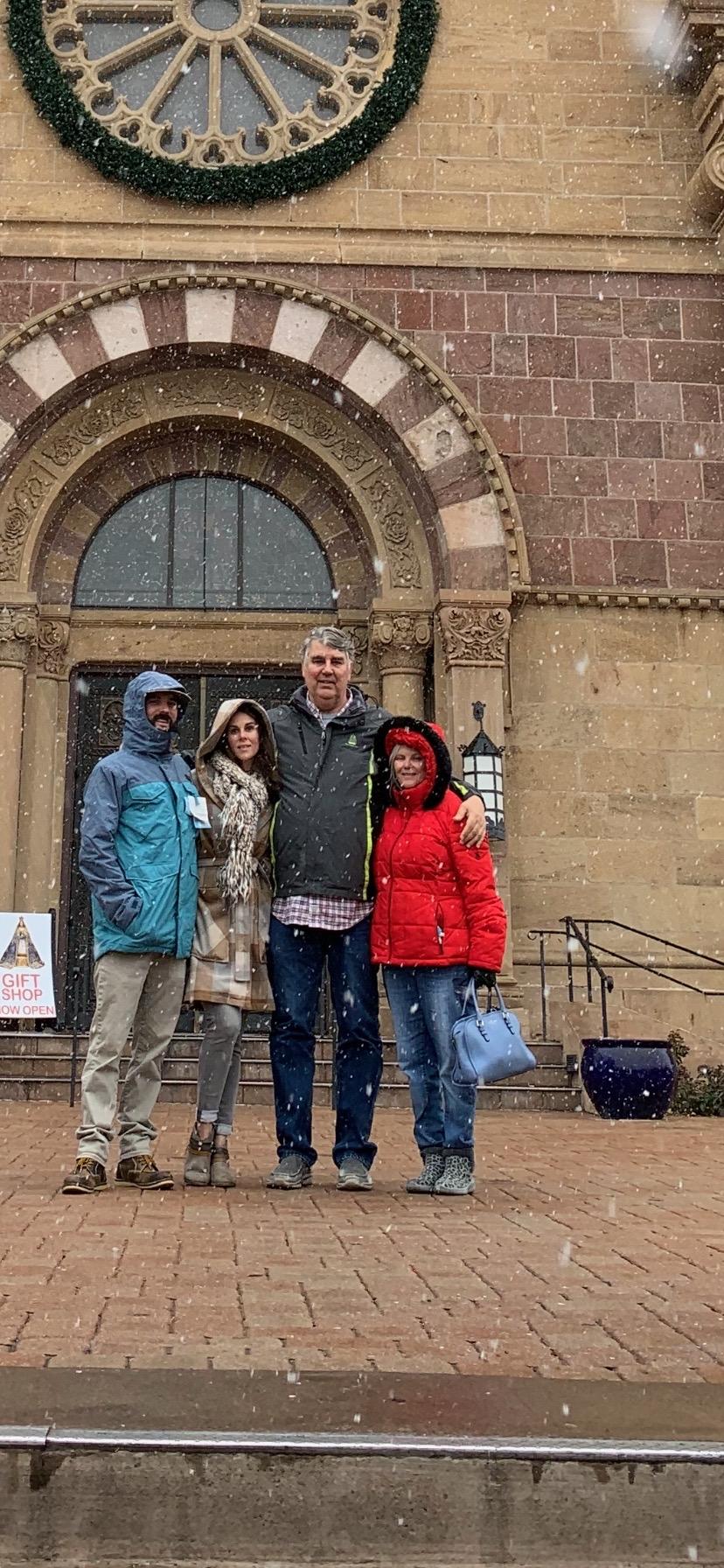 Sam and I with my parents in Santa Fe! One of my favorite pictures of us. It was snowing but absolutely loved it!