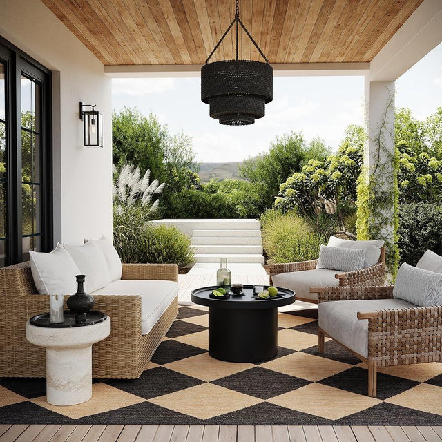 Nuloom Outdoor Performance Collection Sabina Dark Grey/Ivory, 6'7" x 9', Soft, High Traffic, Stain Resistant, Easy Clean, Durable Area Rug for Indoor/Outdoor Patio, Deck, Porch, Garden, Courtyard